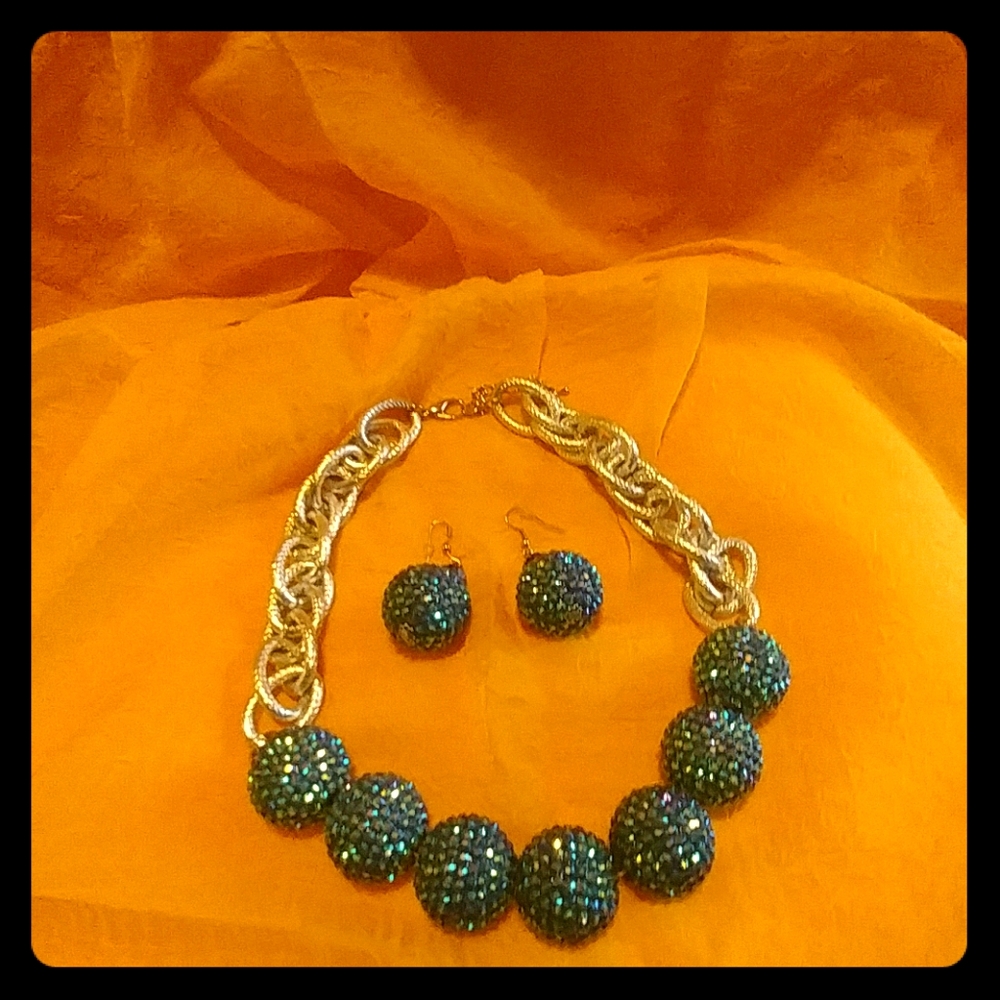 New Necklace and pierced earring with tag removed.